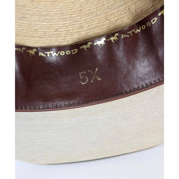 Atwood Hereford Low Crown Western Cowboy Hat Size 7 1/4 Long Oval Mens Chocolate - Picture 10 of 10